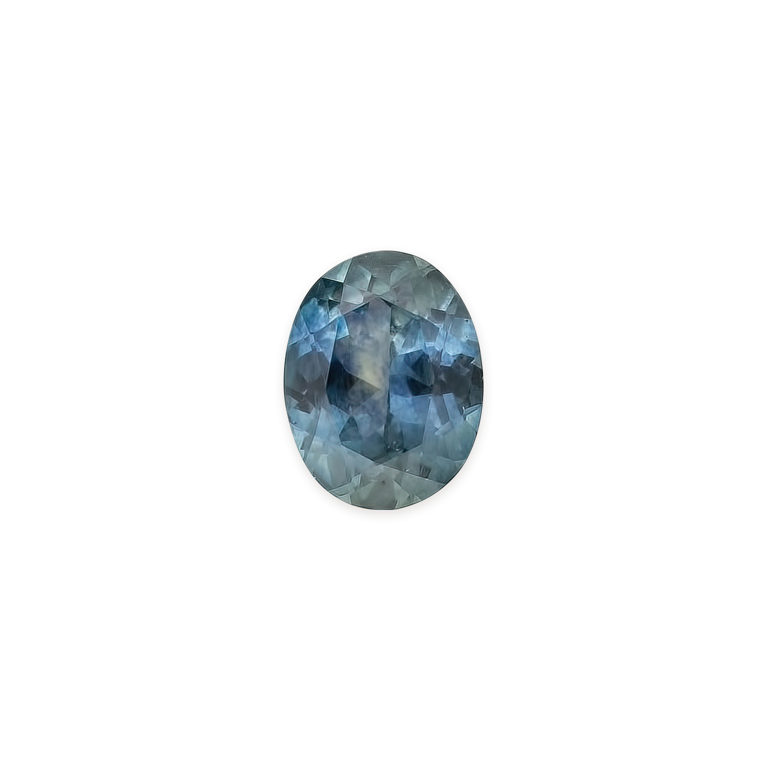 1.89ct oval cut parti blue green sapphire from Montana, a one-of-a-kind handmade gemstone by Envero Jewelry.