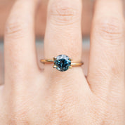 2.04ct Round Cut Blue Green Montana Sapphire