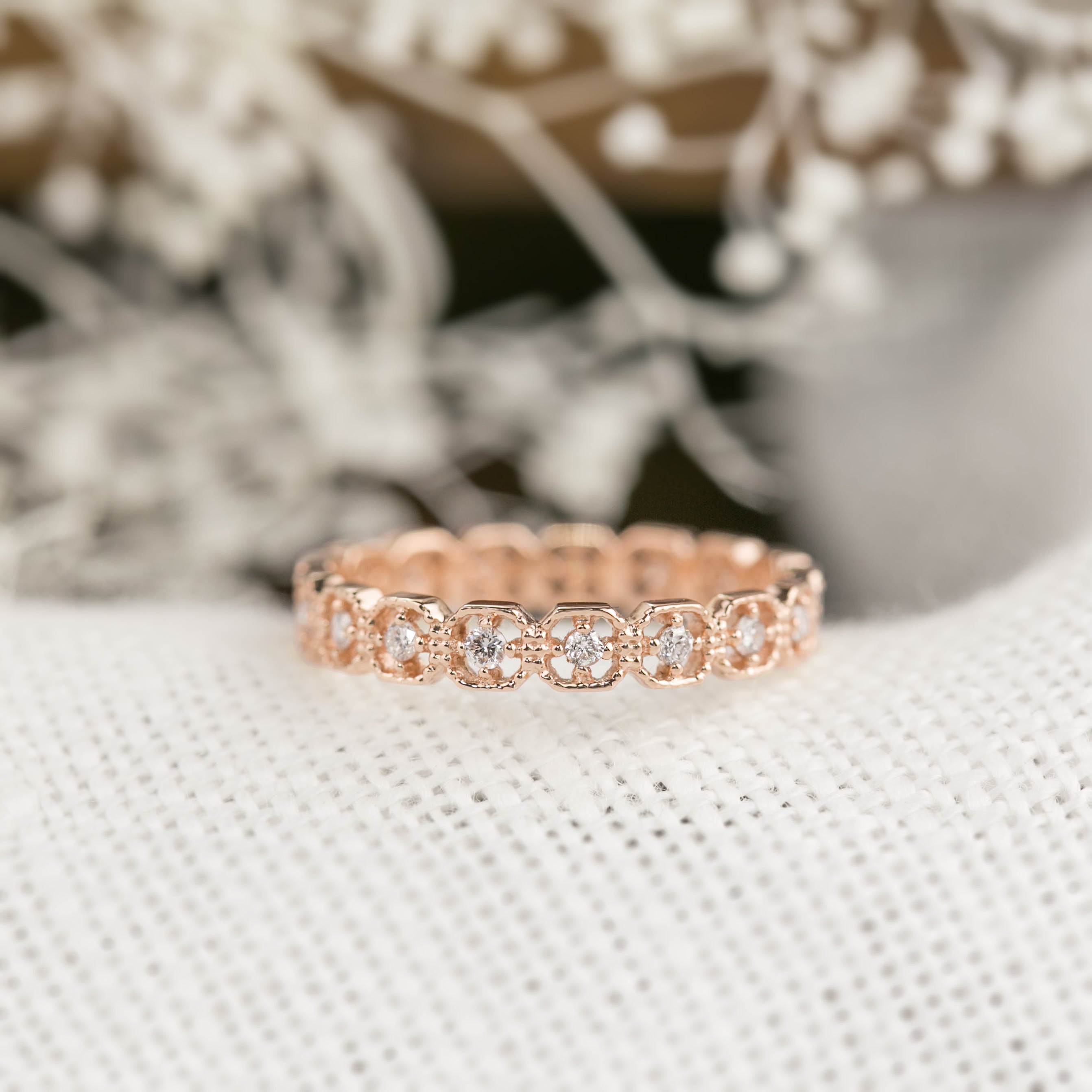 Milgrain Square Eternity Ring