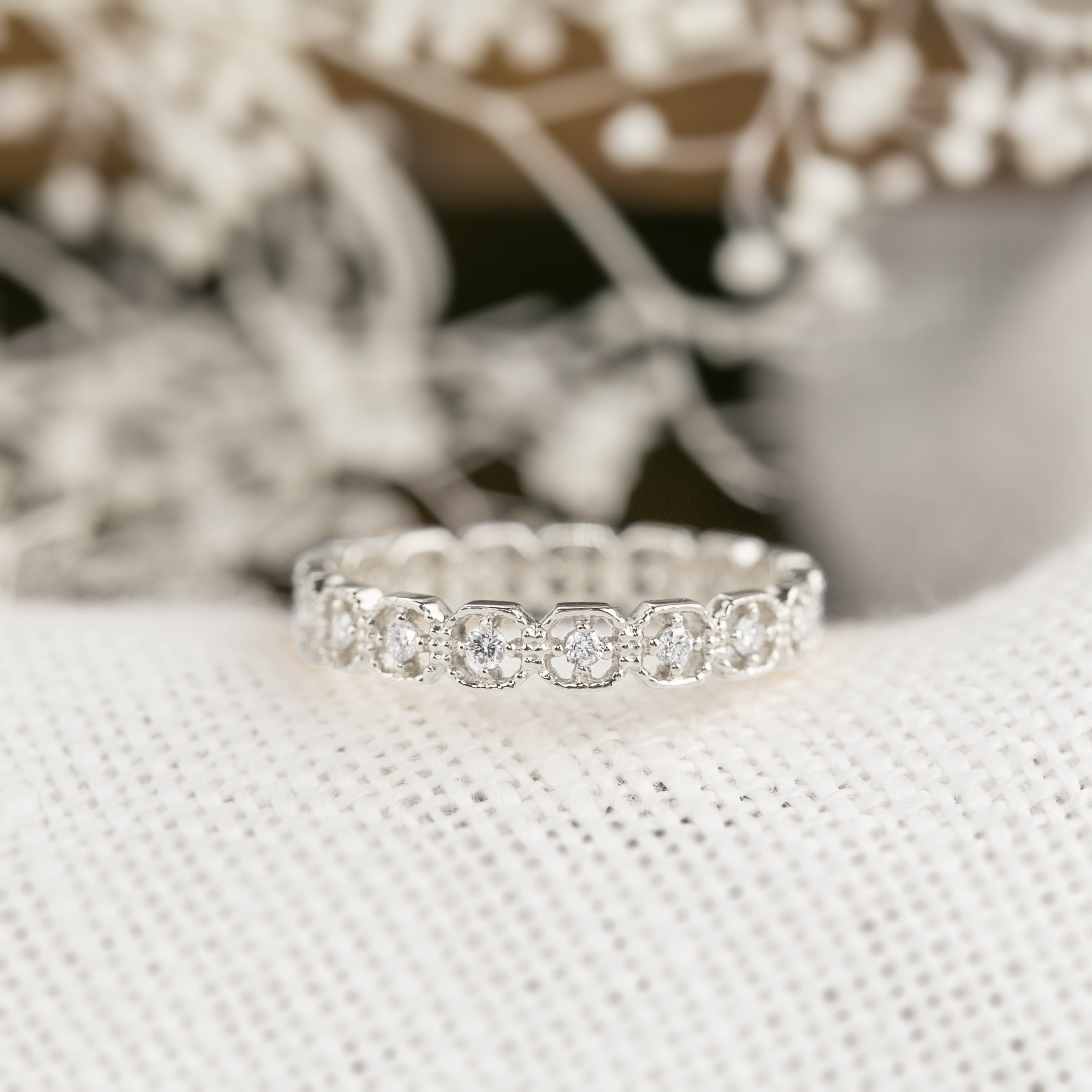 Milgrain Square Eternity Ring