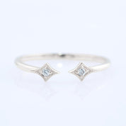 Double Star Diamond Open Ring