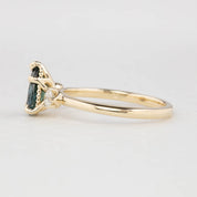 Ayana Ring, 1.09ct Teal Blue Pear Queensland Sapphire
