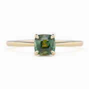 Sara Ring 0.93ct Parti Green Yellow Montana Sapphire, 14K Yellow Gold (One of a kind)