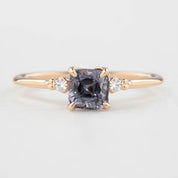 Estel Ring 1.04ct Cushion Cut Grey Purple Spinel, 14k Rose Gold (One of a kind)