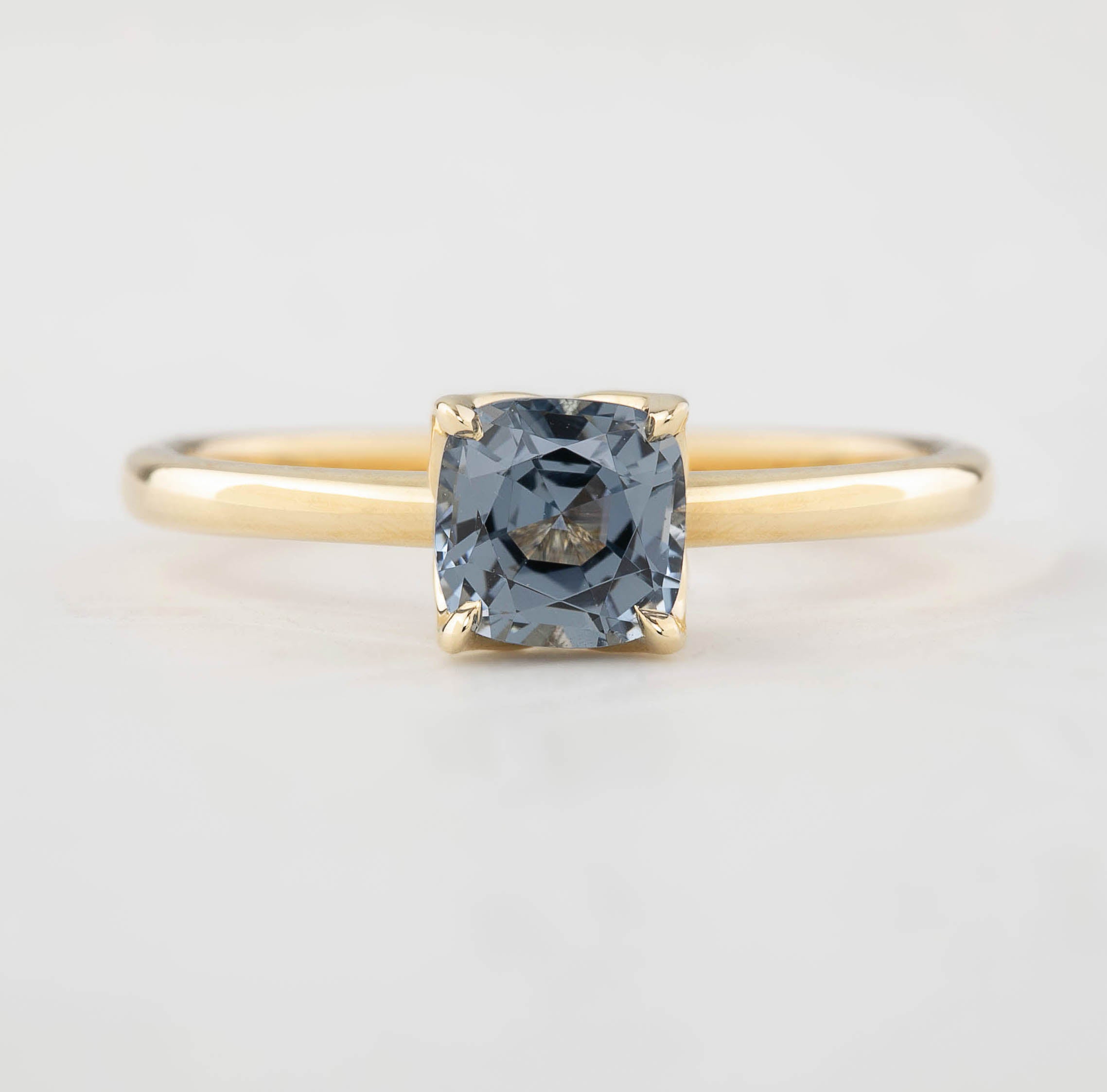 Sara Ring - 0.97ct Cushion Cut Blue Spinel