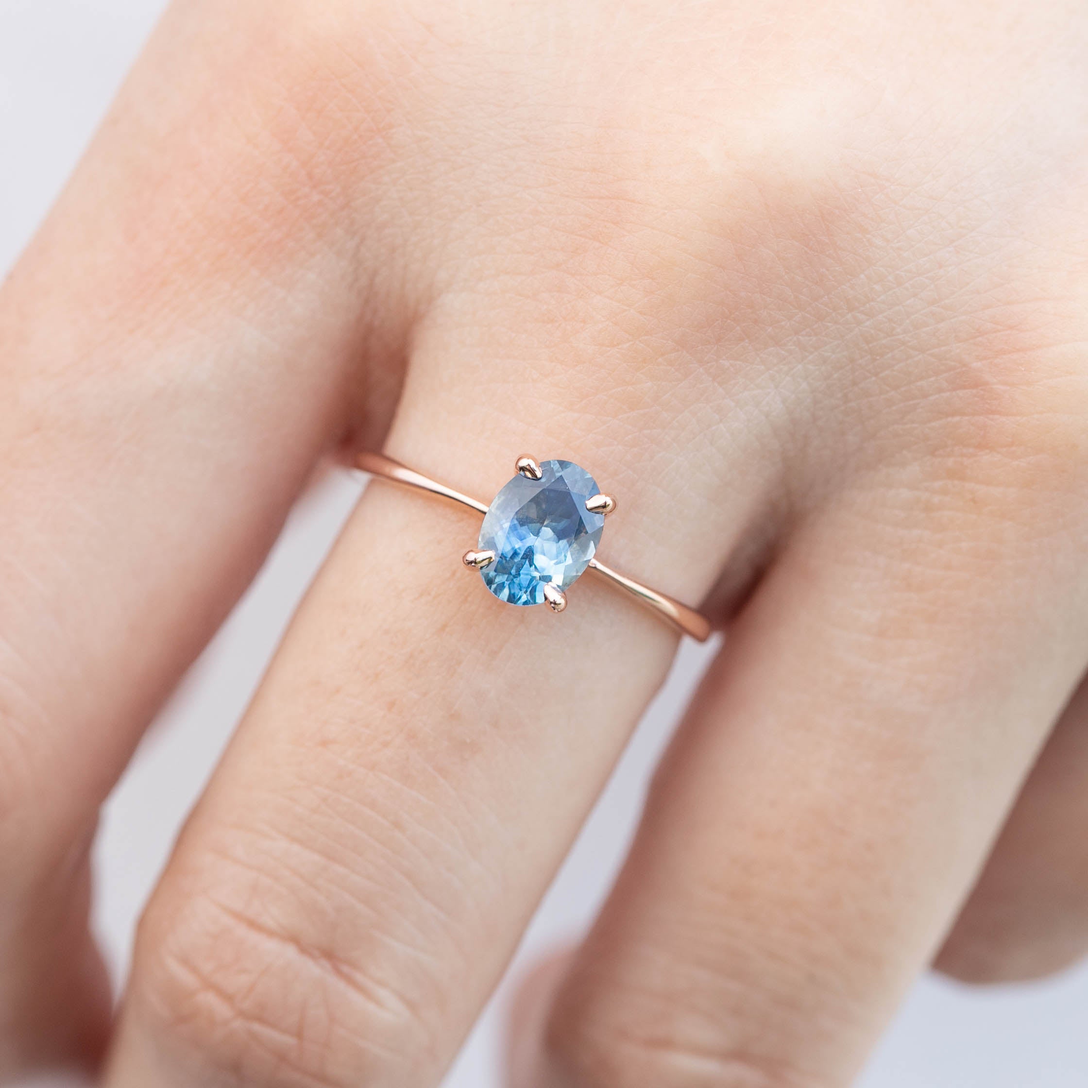 【一点物】ニナリング ・1.30ct・加熱モンタナ産ブルーサファイア・K14RG