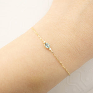 Three-Stone Bracelet, Unheated Madagascar Sapphire