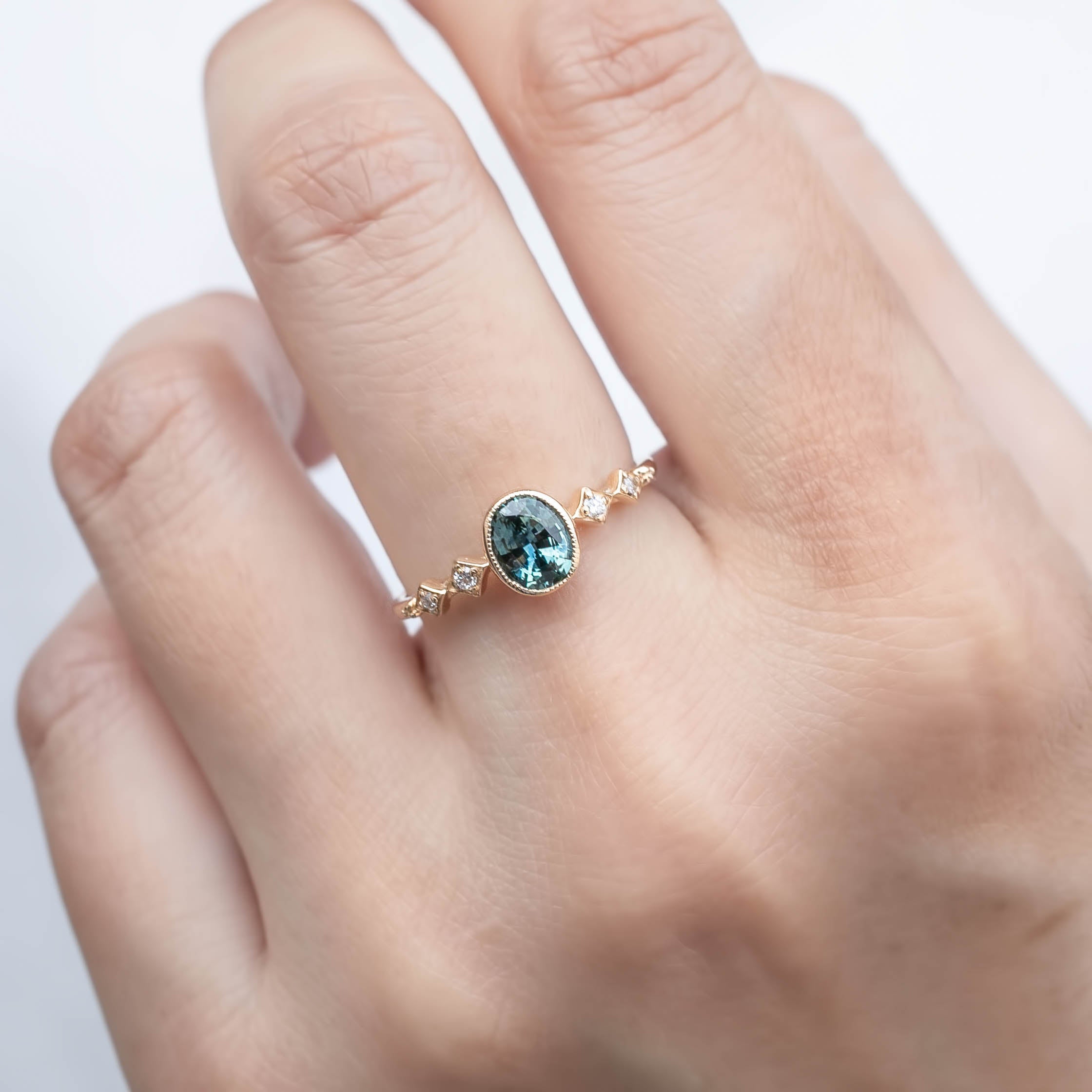 Celeste Ring, 0.80ct Montana Sapphire