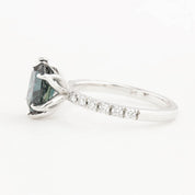 GIA Certified 2.39ct Deep Teal Blue Queensland Sapphire Maria Luxe Ring, Platinum