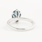 GIA Certified 2.39ct Deep Teal Blue Queensland Sapphire Maria Luxe Ring, Platinum