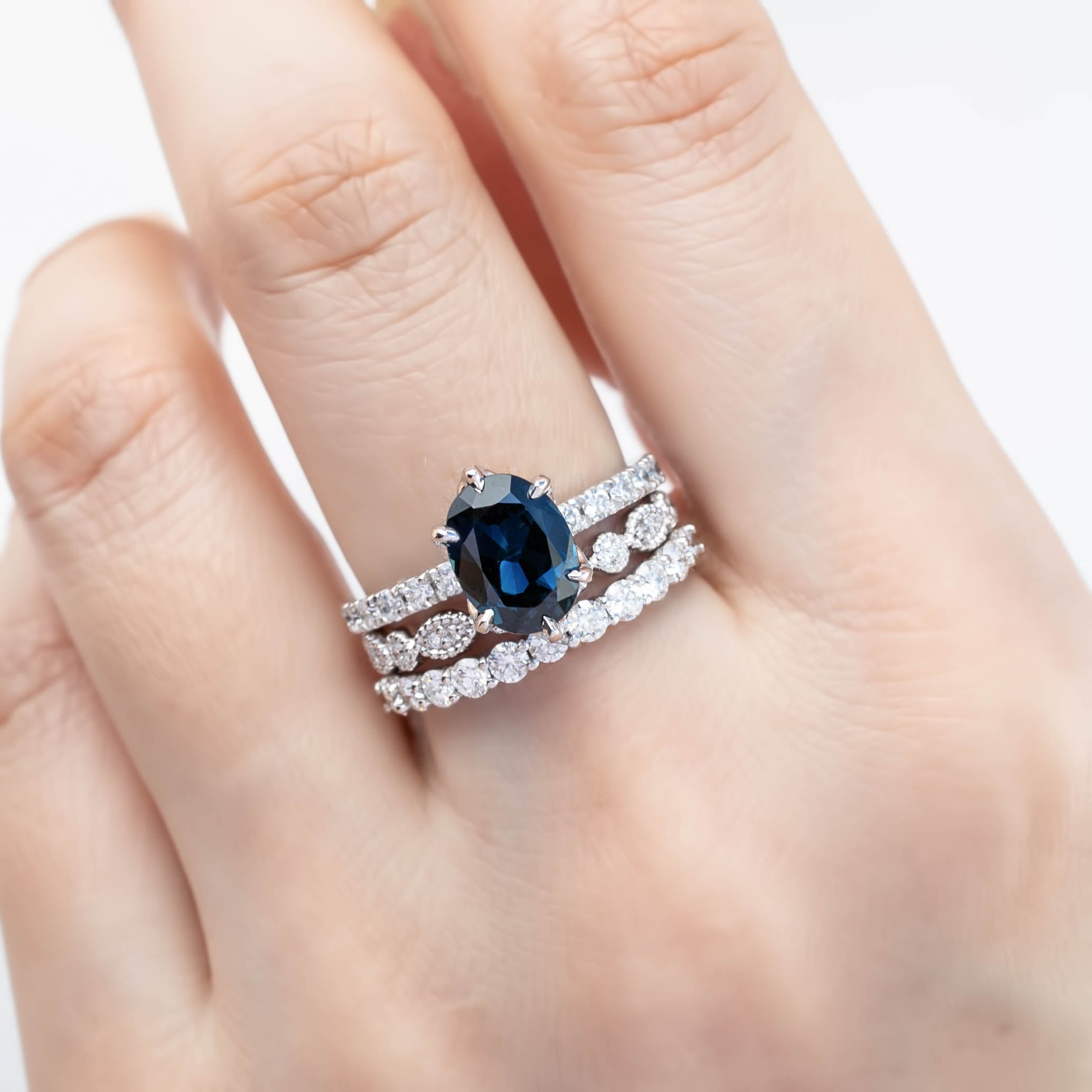 GIA Certified 2.39ct Deep Teal Blue Queensland Sapphire Maria Luxe Ring, Platinum