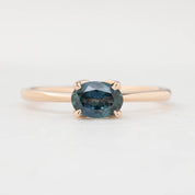 【一点物】サラリング ・0.86ct・加熱モンタナ産ブルーグリーンサファイア・K14RG