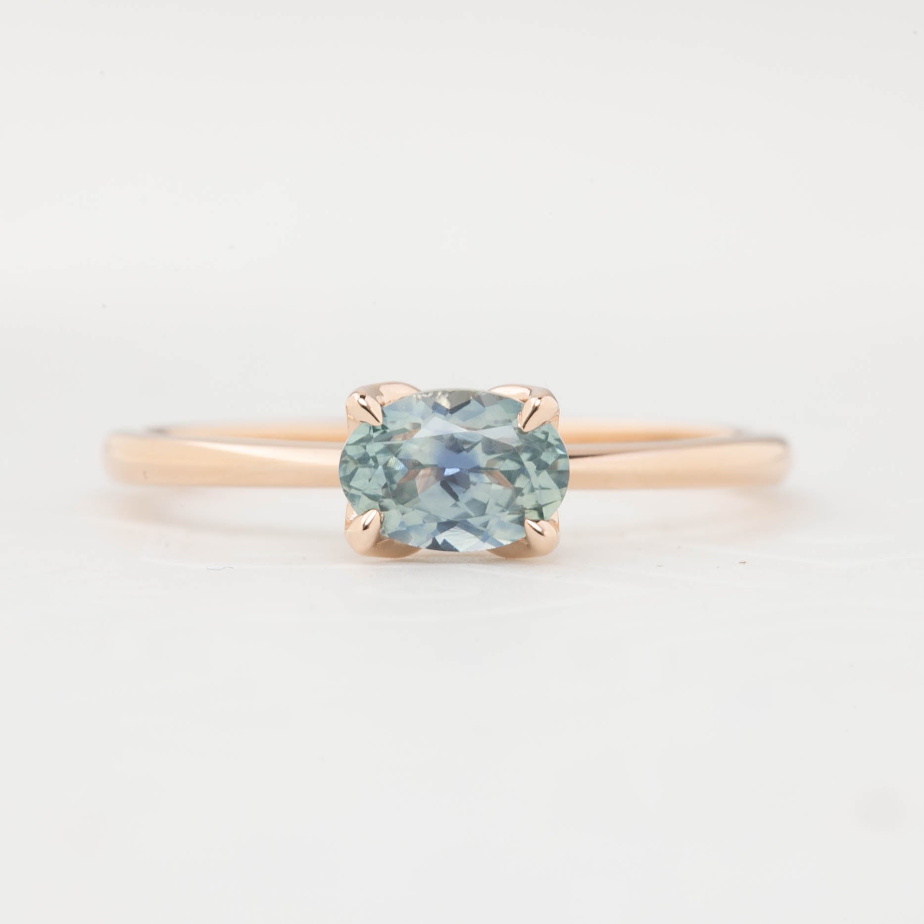 Sara Ring, 0.86ct East West Montana Sapphire