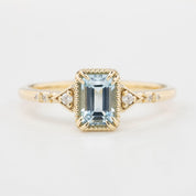 【即日配送】アガサリング・0.60ct・アクアマリン・K14YG