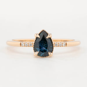 Grace Ring, 0.73ct Teal Blue Montana Sapphire