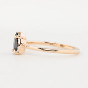 Grace Ring 0.73ct Pear Cut Teal Blue Montana Sapphire, 14k Rose Gold (One of a kind)