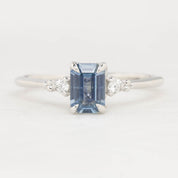 Estel Ring 0.80ct Light Blue Emerald Montana Sapphire, 14k White Gold (One of a kind)