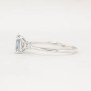 Estel Ring 0.80ct Light Blue Emerald Montana Sapphire, 14k White Gold (One of a kind)