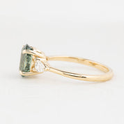Olivia Grand Ring, GIA Certified 2.52ct Color Changing Light Blue Green/Purple Montana Sapphire