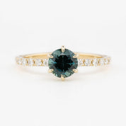 Maria Luxe Ring, 1.11ct Blue Green Queensland Sapphire