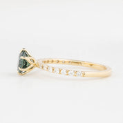 Maria Luxe Ring, 1.11ct Blue Green Queensland Sapphire