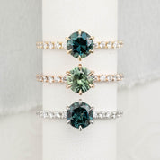 Maria Luxe Ring, 1.03ct Deep Teal Blue Queensland Sapphire