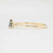 【即日配送】サラリング ・0.35ct・非加熱ブルーグリーンサファイア・K14YG