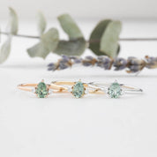 【即日配送】エミリーリング ・0.45ct・加熱モンタナ産ライトグリーンサファイア・K14YG