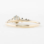 Estel Fleur Six Prongs Ring 4mm 0.30ct Light Blue Green Montana Sapphire 14K Yellow Gold