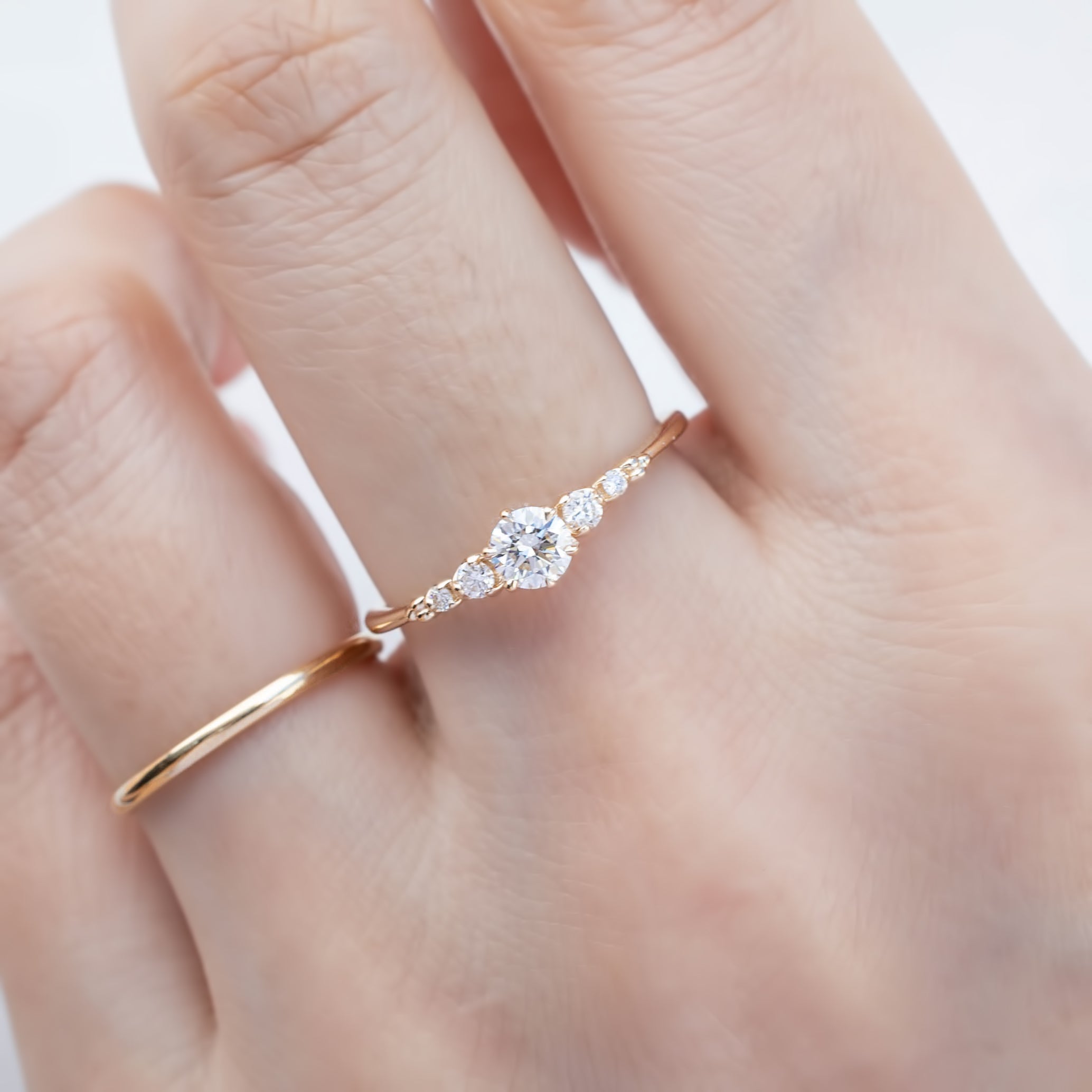 Estel Fleur Six Prongs Ring, 0.25ct Brilliant Cut Diamond (One of a kind)