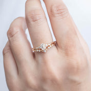 Estel Fleur Four Prongs Ring, 0.35ct Emerald Cut Diamond, 14k Yellow Gold (One of a kind)