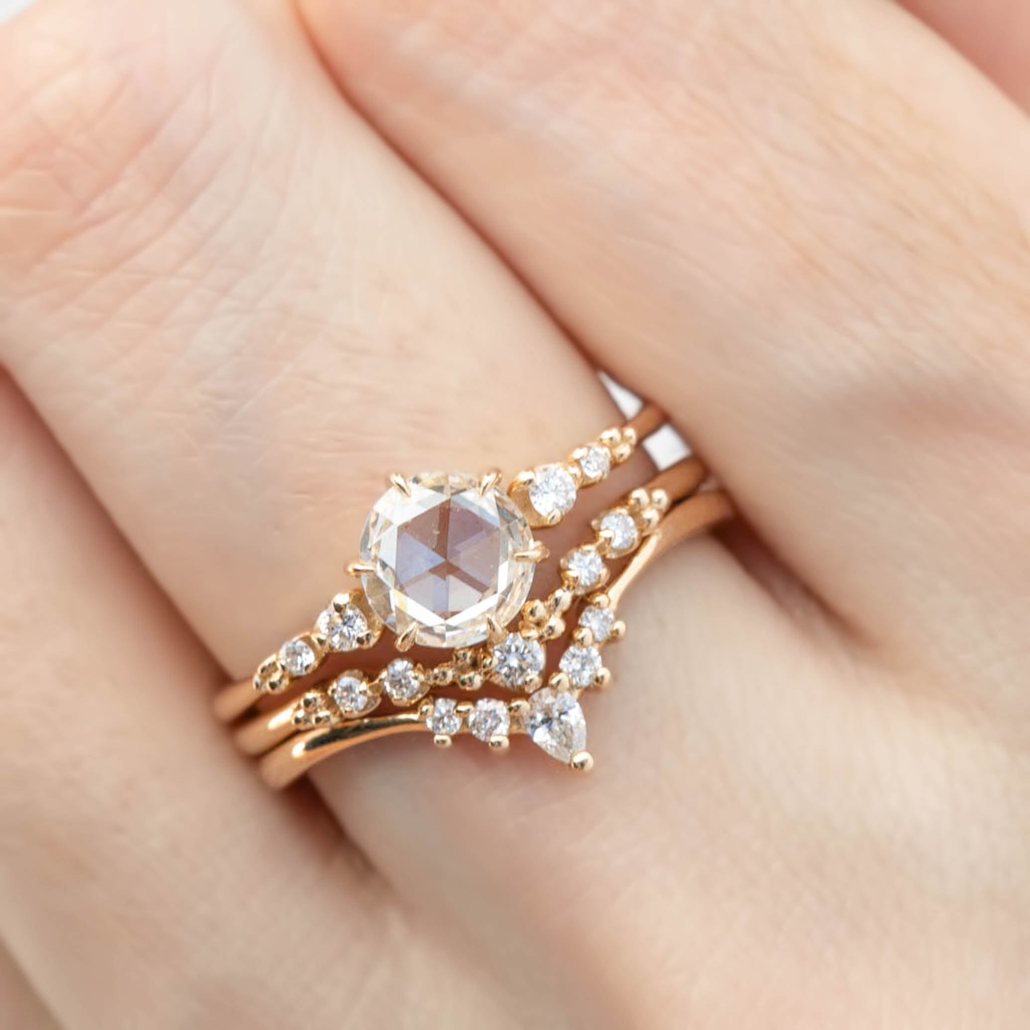 Mila Ring, 1.01ct Rose Cut Diamond, 14k Yellow Gold, GIA Certified (One of a kind)