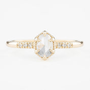 Grace Ring, 0.37ct Oval Rose Cut Diamond, 14K Yellow Gold (One of a kind)
