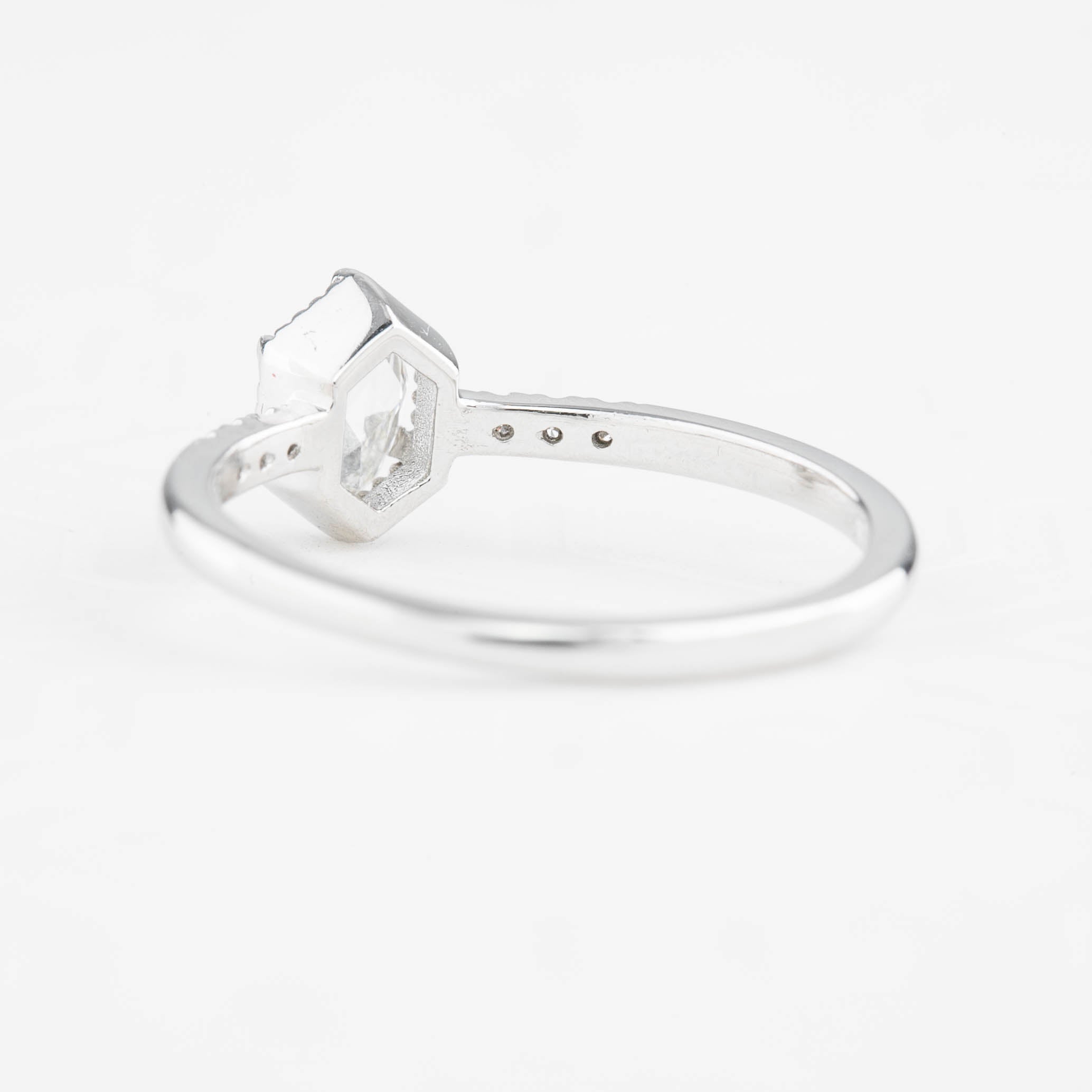 Grace Ring, 0.27ct Oval Rose Cut Diamond, 14k White Gold, (One of a kind)