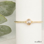 Iris Ring, 0.08-0.18ct Rose Cut Diamond, 14k Yellow Gold (One of a kind)