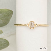 Iris Ring, 0.08-0.18ct Rose Cut Diamond, 14k Yellow Gold (One of a kind)