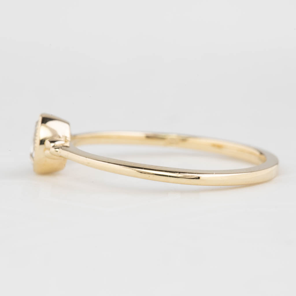 Iris Ring, 0.08-0.18ct Rose Cut Diamond, 14k Yellow Gold (One of a kind)