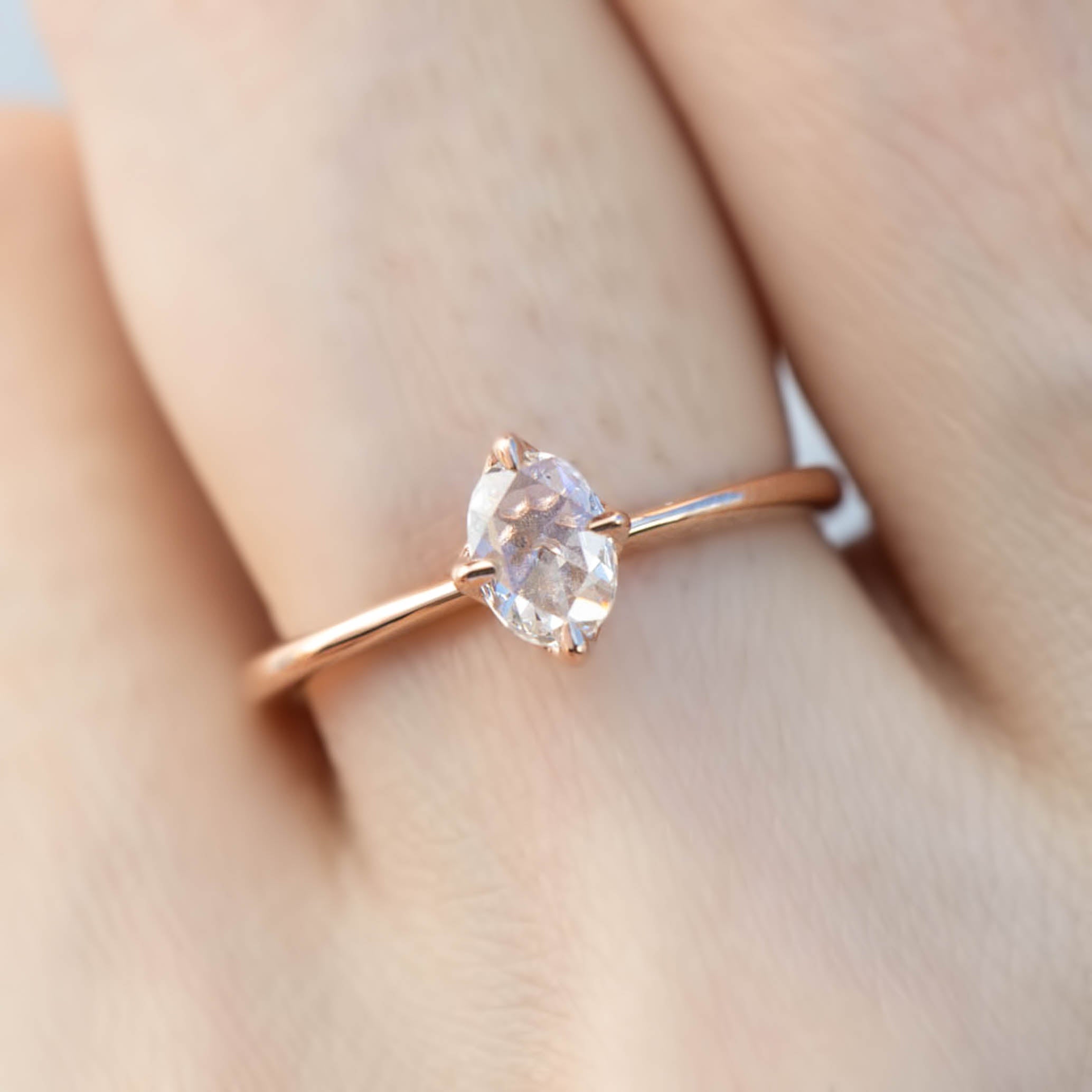 【一点物】アリスリング枠　オーバルローズカットダイヤモンド　0.26ct