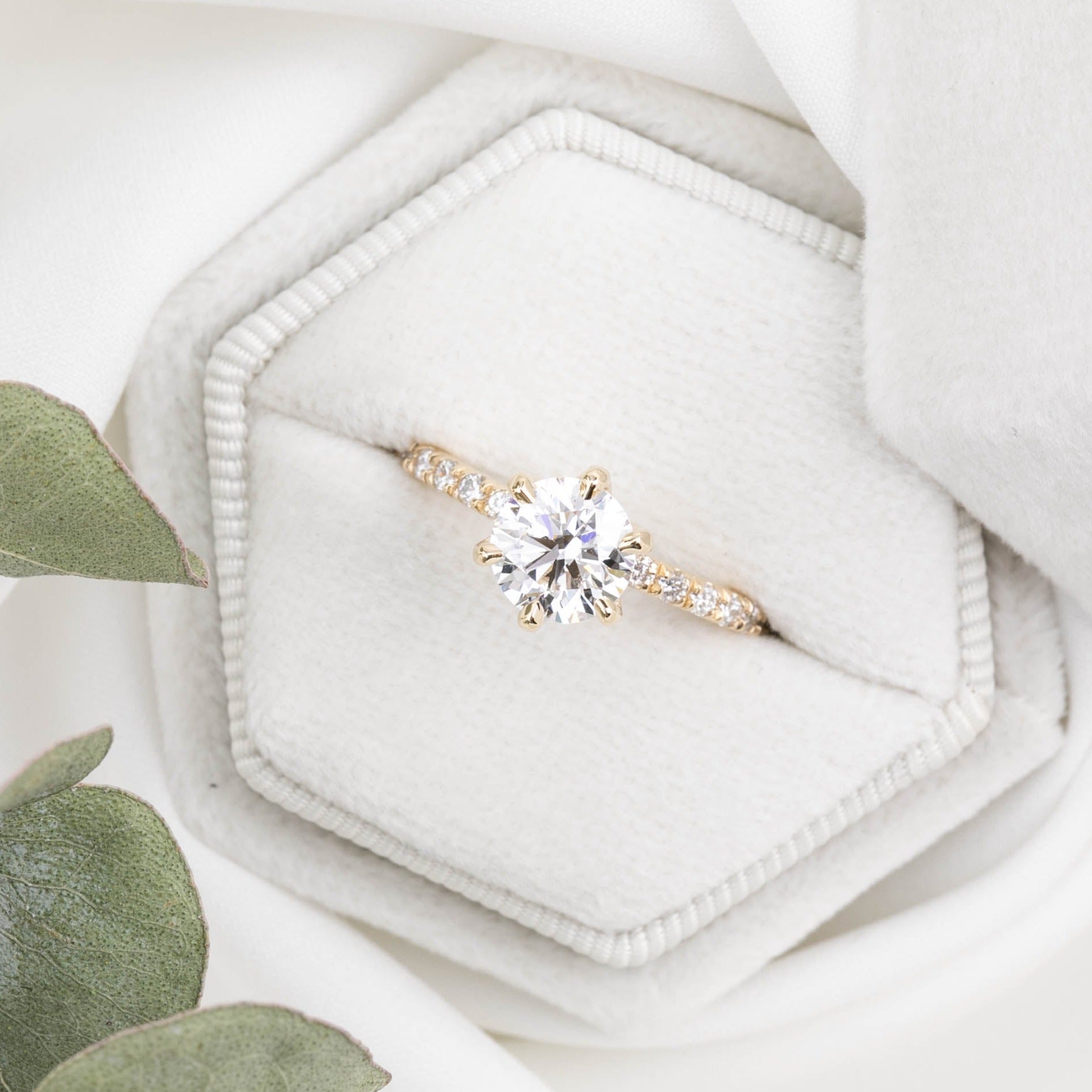 Maria Luxe Ring, IGI Certified 1.3ct Lab Diamond, 14K Yellow Gold (One of a kind)