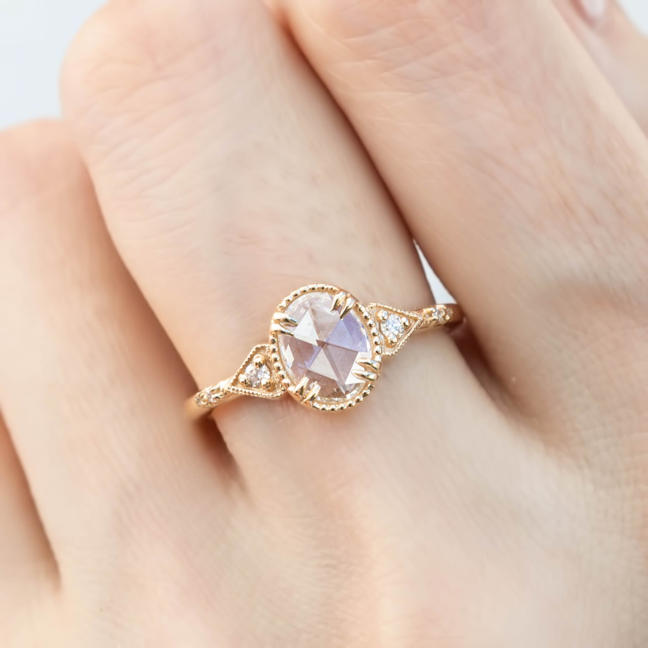 Agatha Ring, Oval Rose Cut Diamond
