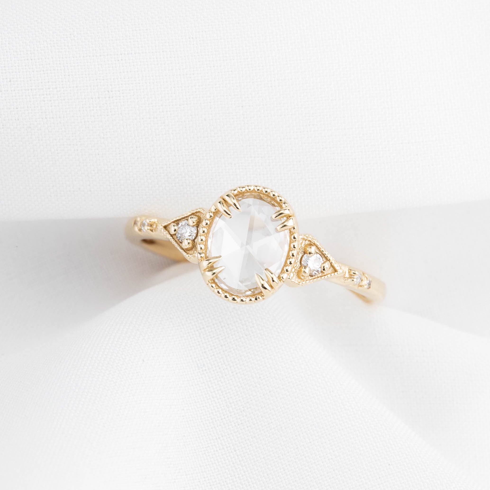 Agatha Ring, Oval Rose Cut Diamond