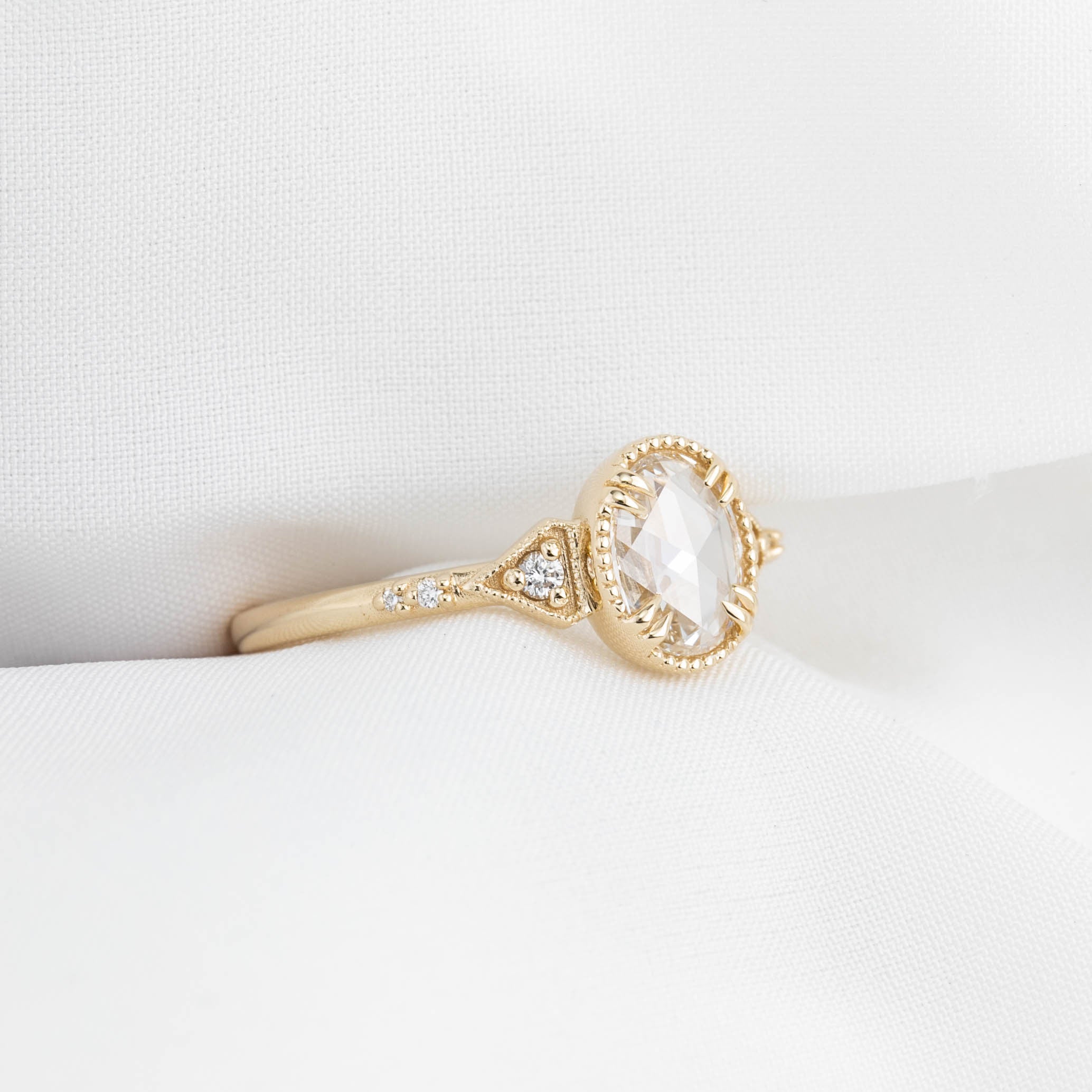 Agatha Ring, Oval Rose Cut Diamond