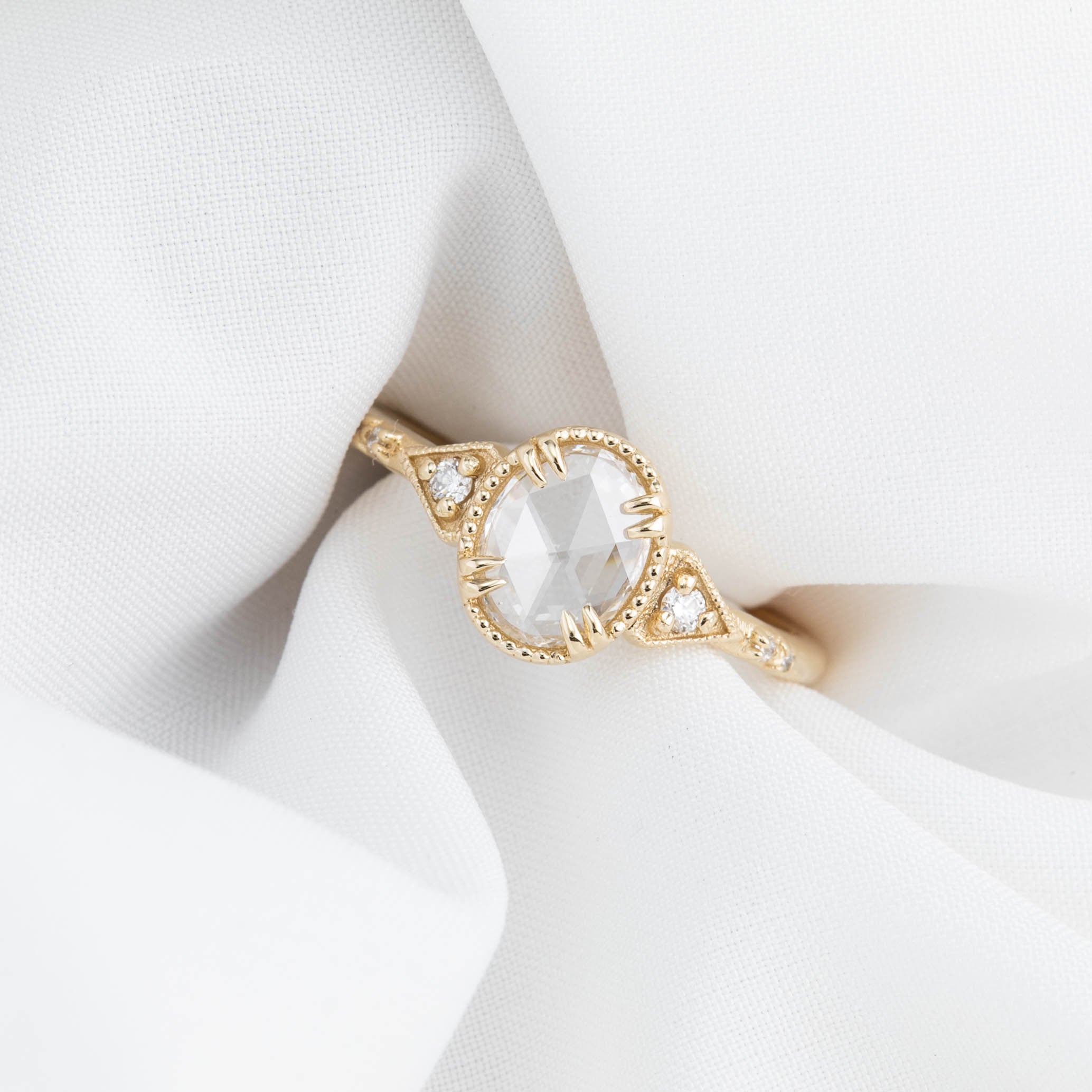 Agatha Ring, Oval Rose Cut Diamond