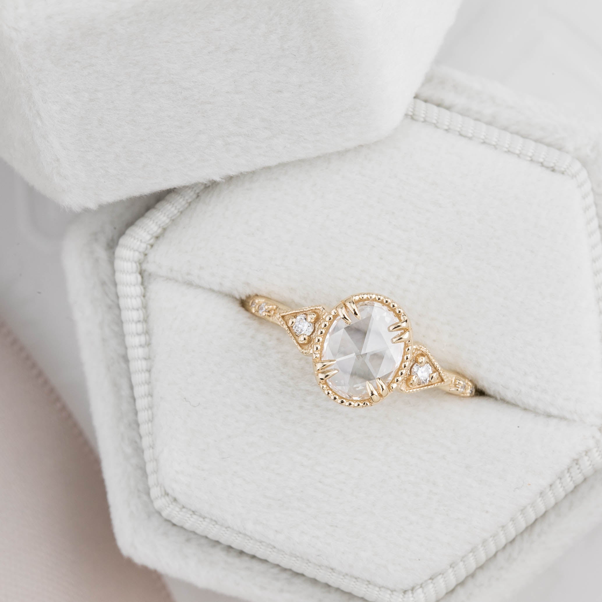 Agatha Ring, Oval Rose Cut Diamond