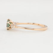 Estel Fleur Six Prongs Ring - 0.88ct Light Green Montana Sapphire Ring, 14k Rose Gold (One of a kind)