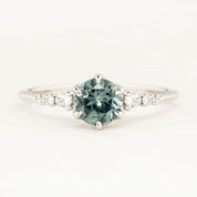 Estel Fleur Six Prongs Ring - 0.98ct Light Blue Montana Sapphire, 14k White Gold (One of a kind)