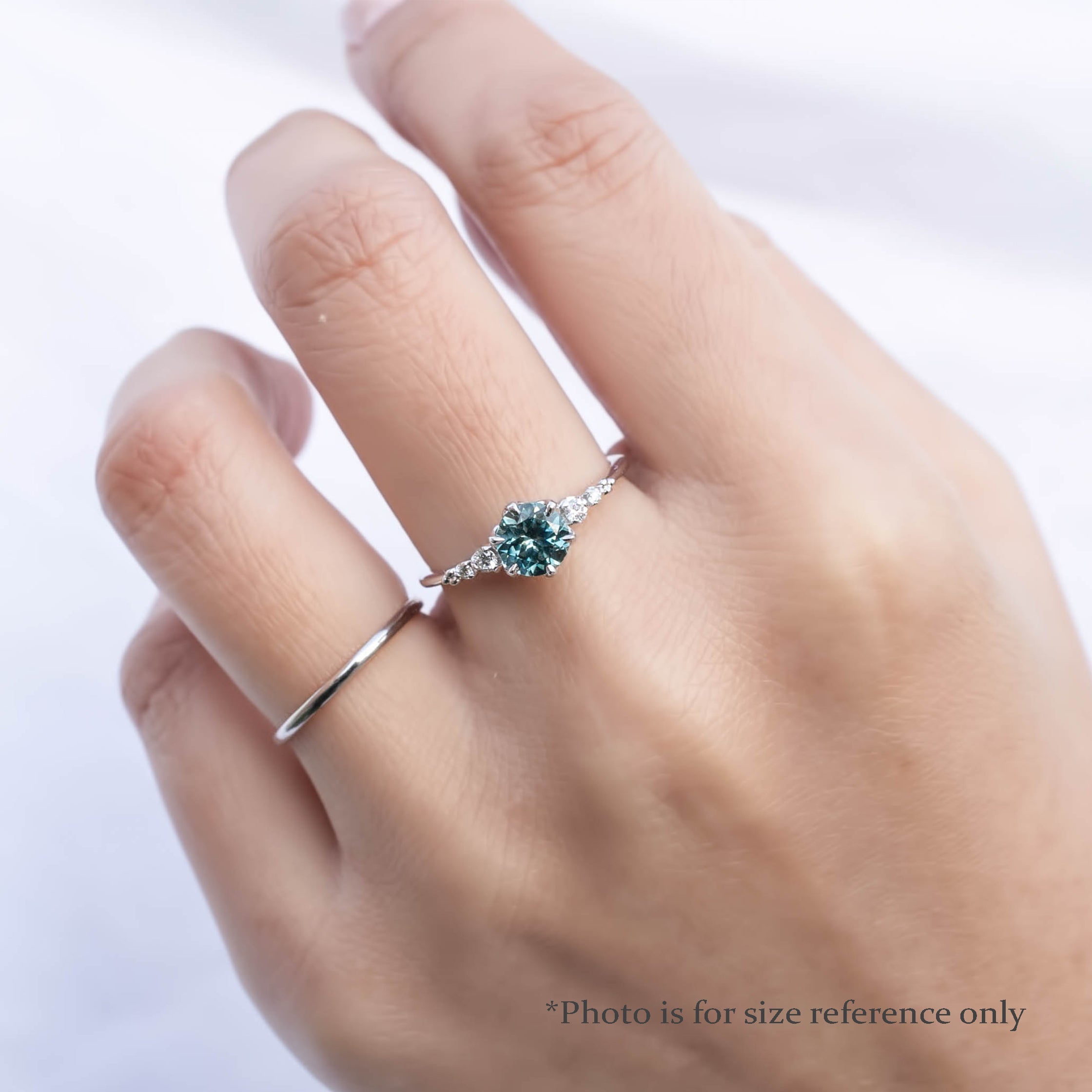 Estel Fleur Six Prongs Ring 1.07ct Light Blue Montana Sapphire, 14k White Gold (One of a kind)