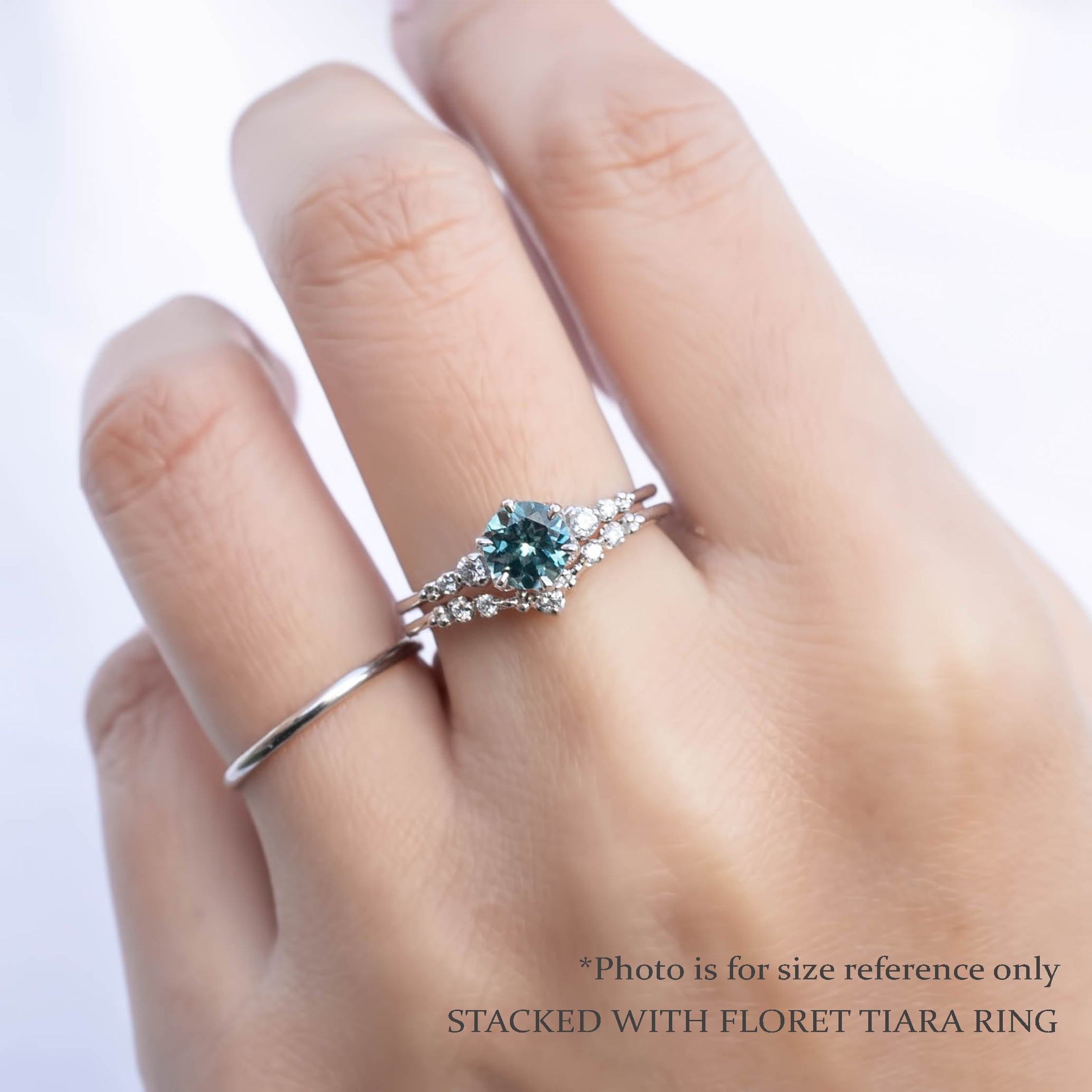 Estel Fleur Six Prongs Ring 1.07ct Light Blue Montana Sapphire, 14k White Gold (One of a kind)