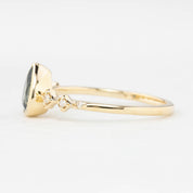 【一点物】セレステリング ・0.89ct・加熱モンタナ産ブルーグリーンサファイア・K14YG