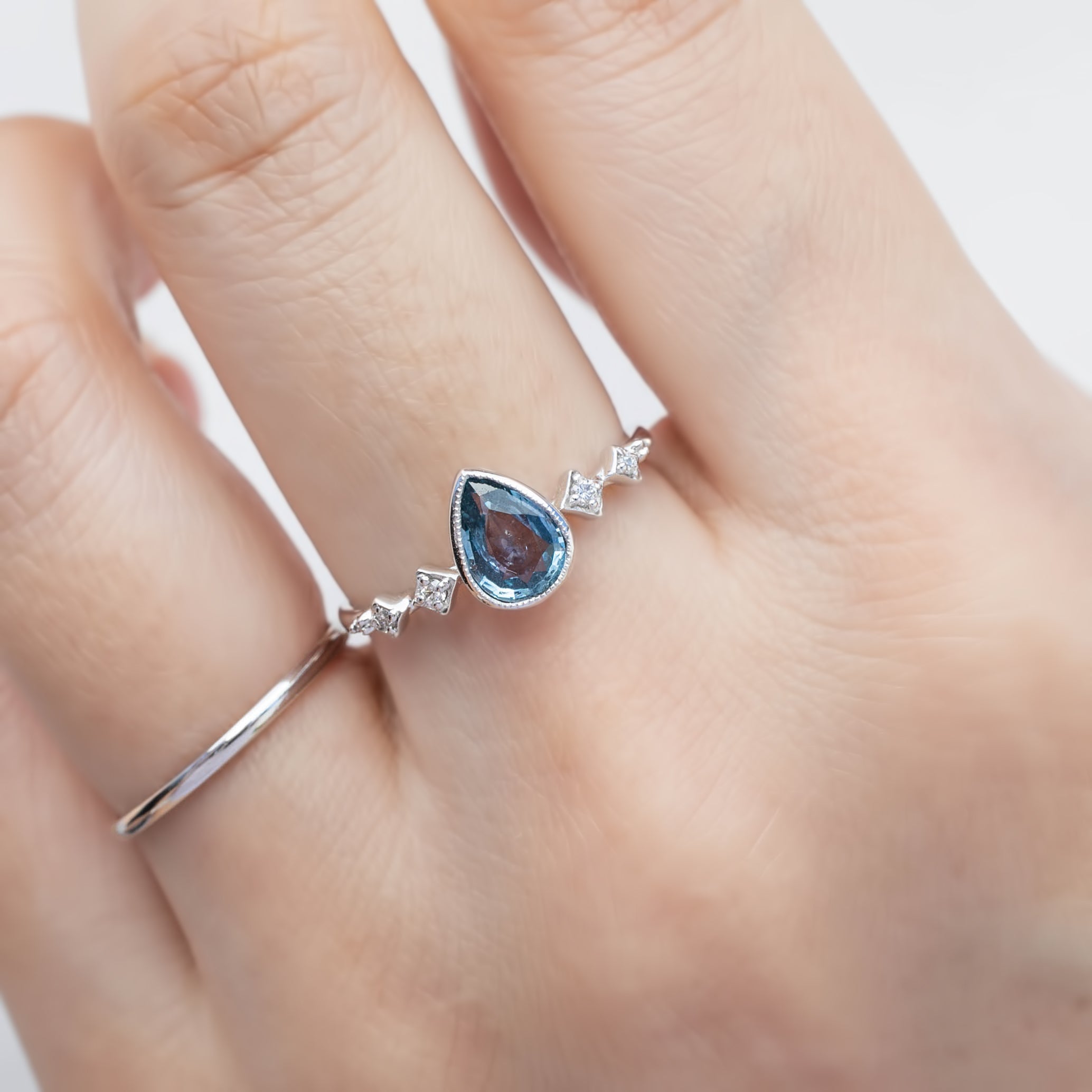 Celeste Ring, 0.62ct Montana Sapphire